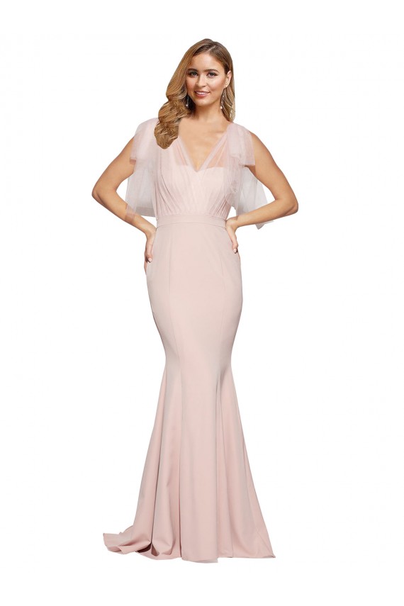 Sleeveless Sweetheart Stretch Crepe & Tulle Mauve Long Formal Dress / Bridesmaid Dress Leicester