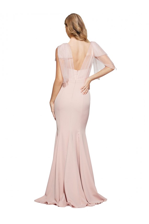 Sleeveless Sweetheart Stretch Crepe & Tulle Mauve Long Formal Dress / Bridesmaid Dress Leicester