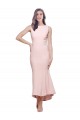 Sleeveless High Neck Stretch Crepe Pink Midi Length High Low Evening Gown / Prom Dress / Bridesmaid Dress Leicester