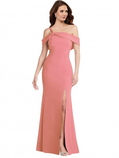 Sleeveless One Shoulder Stretch Crepe Hot Pink Long Semi Formal Evening Dress / Prom Dress / Bridesmaid Dress Leicester