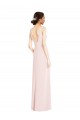Sleeveless V-Neck Stretch Crepe Pink Long Black Tie Evening Dress / Prom Dress / Bridesmaid Dress Leicester