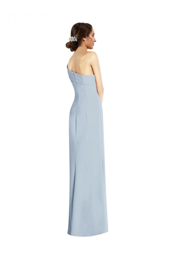 Sleeveless Off the Shoulder Stretch Crepe Light Sky Blue Long Formal Evening Gown / Prom Dress / Bridesmaid Dress Leicester