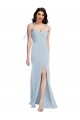 Sleeveless Strapless Stretch Crepe Light Sky Blue Long Bridesmaid Dress / Formal Dress Leicester