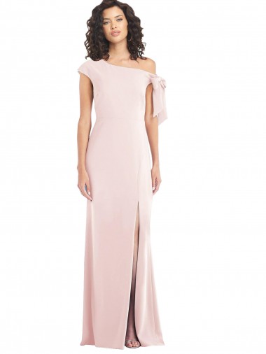 Cap Sleeves Off the Shoulder Stretch Crepe Pink Long Formal Evening Gown / Prom Dress / Bridesmaid Dress Leicester