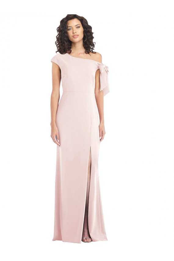 Cap Sleeves Off the Shoulder Stretch Crepe Pink Long Formal Evening Gown / Prom Dress / Bridesmaid Dress Leicester