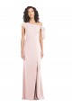 Cap Sleeves Off the Shoulder Stretch Crepe Pink Long Formal Evening Gown / Prom Dress / Bridesmaid Dress Leicester