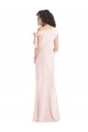 Cap Sleeves Off the Shoulder Stretch Crepe Pink Long Formal Evening Gown / Prom Dress / Bridesmaid Dress Leicester