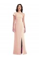 Cap Sleeves One Shoulder Stretch Crepe Nude Long Formal Evening Gown / Prom Dress / Bridesmaid Dress Leicester