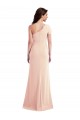 Cap Sleeves One Shoulder Stretch Crepe Nude Long Formal Evening Gown / Prom Dress / Bridesmaid Dress Leicester