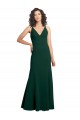 Sleeveless V-Neck Stretch Crepe Midnight Green Long Formal Dress / Bridesmaid Dress Leicester