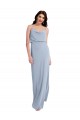 Sleeveless Cowl Neck Stretch Crepe Smoke Blue Long Formal Evening Gown / Prom Dress / Bridesmaid Dress Leicester