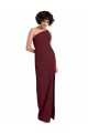 Sleeveless One Shoulder Stretch Crepe Burgundy Gold Long Formal Evening Gown / Prom Dress / Bridesmaid Dress Leicester