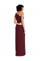 Sleeveless One Shoulder Stretch Crepe Burgundy Gold Long Formal Evening Gown / Prom Dress / Bridesmaid Dress Leicester
