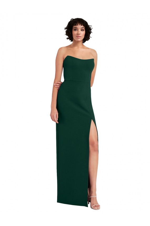 Sleeveless Strapless Stretch Crepe Midnight Green Long Formal Evening Gown / Prom Dress / Bridesmaid Dress Leicester