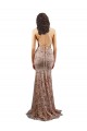 Sleeveless High Neck Stretch Crepe & Sequin Tulle Rose Gold Long Formal Evening Gown / Prom Dress / Bridesmaid Dress Leicester