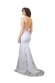 Sleeveless High Neck Stretch Crepe & Sequin Tulle White Long Formal Evening Gown / Prom Dress / Bridesmaid Dress Leicester