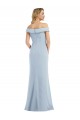 Sleeveless Off the Shoulder Stretch Crepe Light Sky Blue Long Semi Formal Evening Dress / Prom Dress / Bridesmaid Dress Leicester