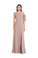 Sleeveless Off the Shoulder Stretch Crepe Dusty Pink Long Formal Evening Gown / Prom Dress / Bridesmaid Dress Leicester