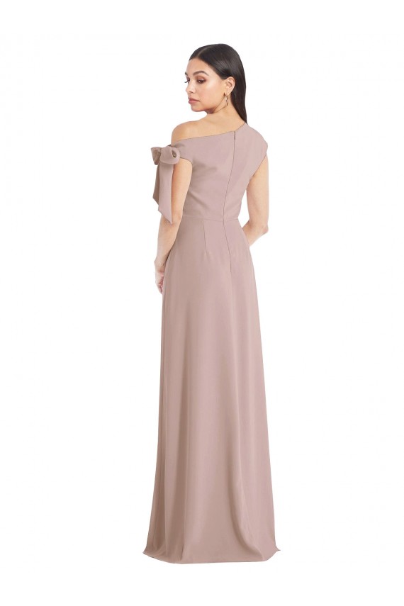 Sleeveless Off the Shoulder Stretch Crepe Dusty Pink Long Formal Evening Gown / Prom Dress / Bridesmaid Dress Leicester