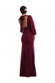 Long Sleeves Bateau Neck Stretch Crepe Burgundy Gold Long Formal Evening Gown / Prom Dress / Bridesmaid Dress Leicester