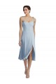 Sleeveless Sweetheart Stretch Crepe Light Sky Blue Midi Length Evening Gown / Prom Dress / Bridesmaid Dress Leicester