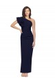 Sleeveless One Shoulder Stretch Crepe Dark Navy Sheath Long Formal Evening Gown / Prom Dress / Bridesmaid Dress Leicester