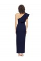 Sleeveless One Shoulder Stretch Crepe Dark Navy Sheath Long Formal Evening Gown / Prom Dress / Bridesmaid Dress Leicester