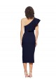 Sleeveless One Shoulder Stretch Crepe Dark Navy Midi Length Formal Evening Gown / Prom Dress / Bridesmaid Dress Leicester