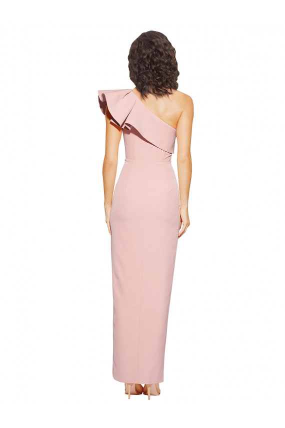 Sleeveless One Shoulder Stretch Crepe Mauve Long Formal Evening Gown / Prom Dress / Bridesmaid Dress Leicester