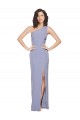 Sleeveless One Shoulder Stretch Crepe Smoke Blue Long Formal Evening Gown / Prom Dress / Bridesmaid Dress Leicester