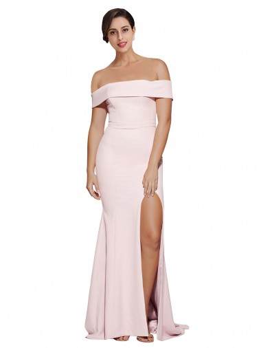 Sleeveless Square Neck Stretch Crepe Pink Sweep Train Formal Evening Gown / Prom Dress / Bridesmaid Dress Leicester