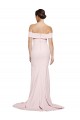 Sleeveless Square Neck Stretch Crepe Pink Sweep Train Formal Evening Gown / Prom Dress / Bridesmaid Dress Leicester