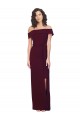 Sleeveless Square Neck Stretch Crepe Burgundy Gold Long Formal Evening Gown / Prom Dress / Bridesmaid Dress Leicester