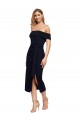 Sleeveless Square Neck Stretch Crepe Black Midi Length Formal Evening Gown / Prom Dress / Bridesmaid Dress Leicester