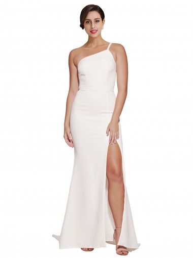 Sleeveless Strapless Stretch Crepe Ivory Sweep Train Semi Formal Evening Dress / Prom Dress / Bridesmaid Dress Leicester