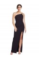Sleeveless Strapless Stretch Crepe Black Long Formal Evening Gown / Prom Dress / Bridesmaid Dress Leicester