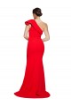 Sleeveless One Shoulder Stretch Crepe Red Sweep Train Semi Formal Evening Dress / Prom Dress / Bridesmaid Dress Leicester