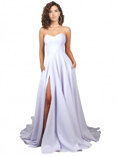 Sleeveless Sweetheart Stretch Crepe White Long Beach Wedding Dress Leicester