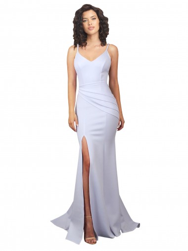Sleeveless High Neck Stretch Crepe White Long Beach Wedding Dress Leicester