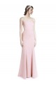Sleeveless Square Neck Stretch Crepe Pink Long Prom Dress / Bridesmaid Dress Leicester
