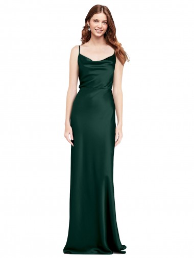 Sleeveless Cowl Neck Stretch Satin Hunter Long Black Tie Evening Gown / Prom Dress / Bridesmaid Dress Leicester