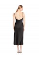 Sleeveless Cowl Neck Stretch Satin Black Midi Length Formal Evening Gown / Prom Dress / Bridesmaid Dress Leicester