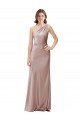 Sleeveless One Shoulder Stretch Satin Dusty Pink Long Formal Evening Gown / Prom Dress / Bridesmaid Dress Leicester