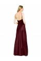 Sleeveless V-Neck Stretch Satin Burgundy Gold Long Bridesmaid Dress / Evening Dress Leicester