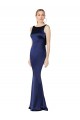 Sleeveless High Neck Stretch Satin Dark Navy Long Formal Evening Gown / Prom Dress / Bridesmaid Dress Leicester