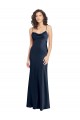 Sleeveless Cowl Neck Stretch Satin Dark Navy Long Black Tie Evening Gown / Prom Dress / Bridesmaid Dress Leicester