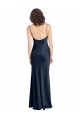 Sleeveless Cowl Neck Stretch Satin Dark Navy Long Black Tie Evening Gown / Prom Dress / Bridesmaid Dress Leicester