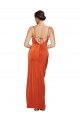 Sleeveless Cowl Neck Stretch Satin Rust Sweep Train Formal Evening Gown / Prom Dress / Bridesmaid Dress Leicester