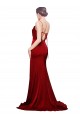 Sleeveless Cowl Neck Stretch Satin Burgundy Sweep Train Black Tie Evening Gown / Prom Dress / Bridesmaid Dress Leicester