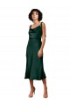 Sleeveless Cowl Neck Stretch Satin Hunter Midi Length Black Tie Evening Gown / Prom Dress / Bridesmaid Dress Leicester